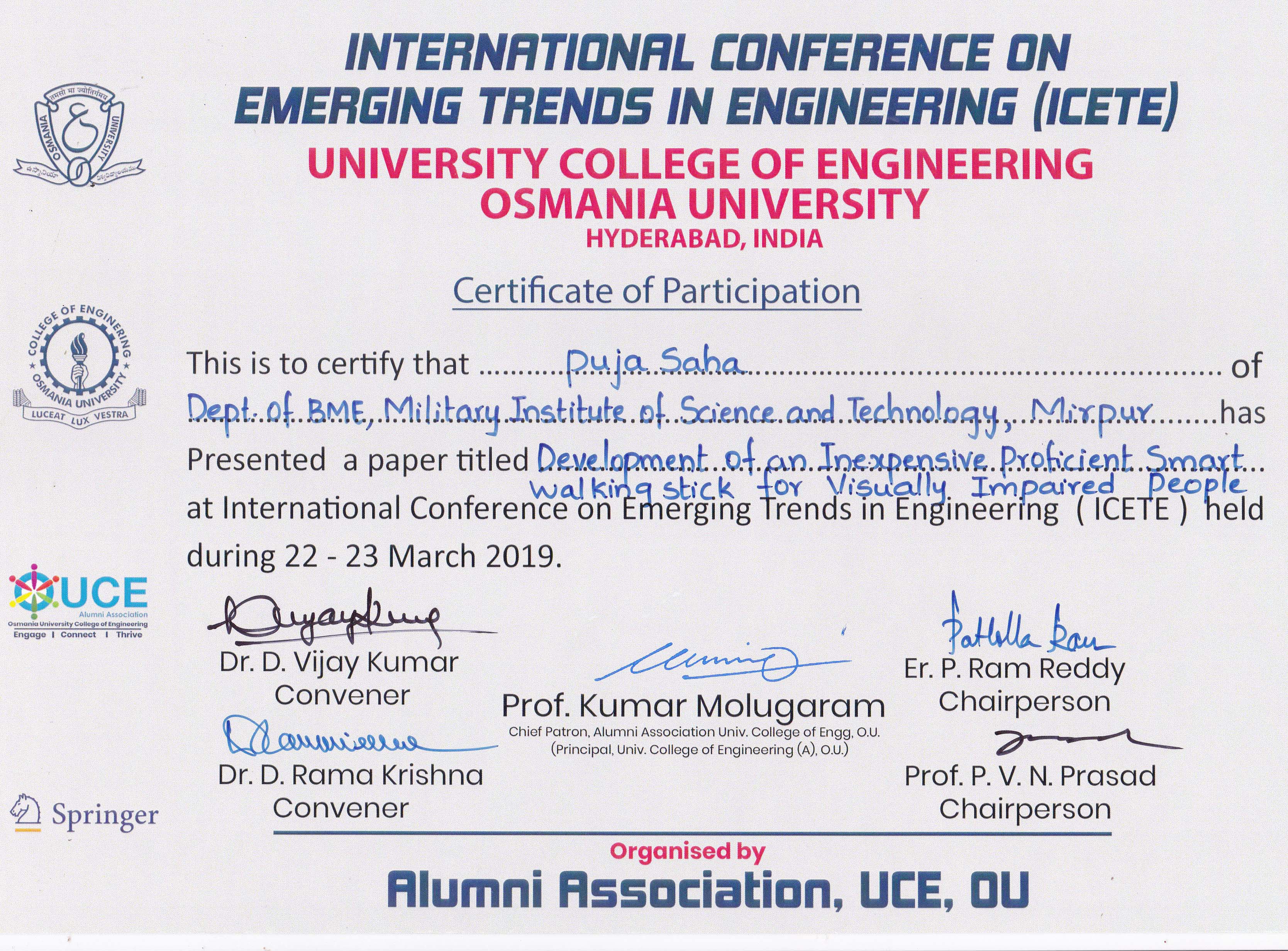 ICETE Paper Presentation
